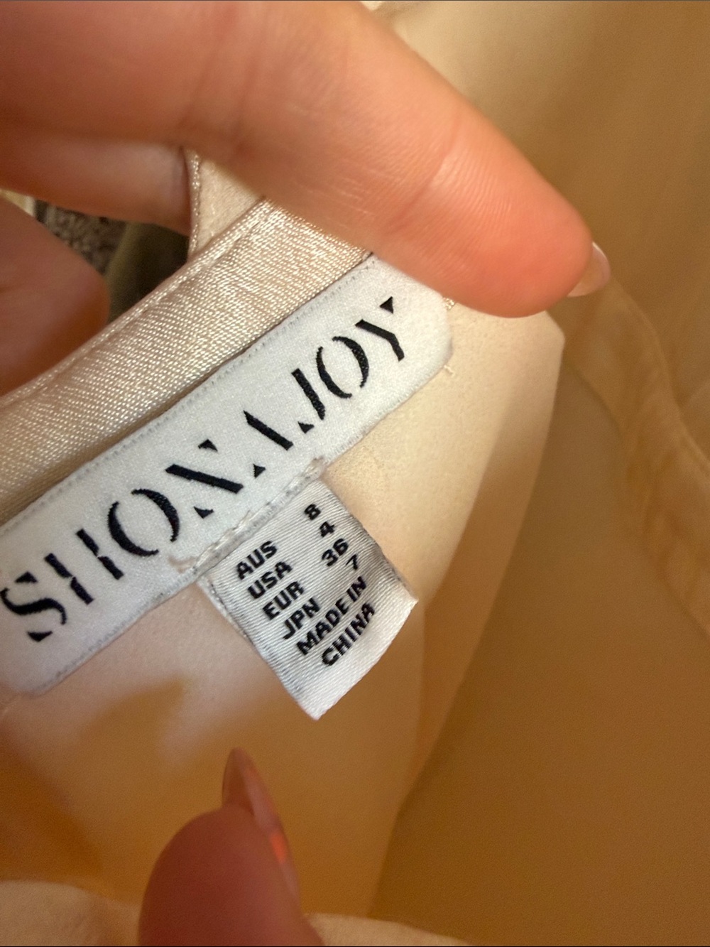 Shonajoy Ivory Satin Flutter Sleeve Mini Dress - Picture 6 of 6